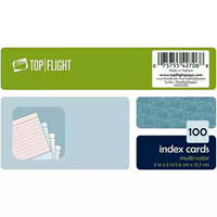 5X3 INDEX CARDS RAINBOW 100 CT