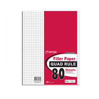 GRAPHING FILLER PAPER, QUAD RULE, 80 SHEETS