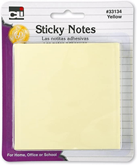 STICKY NOTES, 3X3 YELLOW 4CT