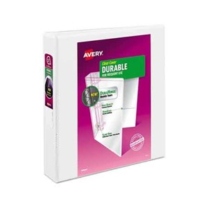 Avery Durable Reference View Binder, 1-1/2" Capacity, White